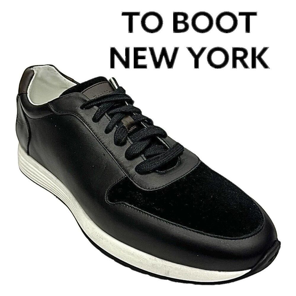 To Boot New York Aegis Men’s Leather Trainer Sneakers Black Size 11 US Shoes